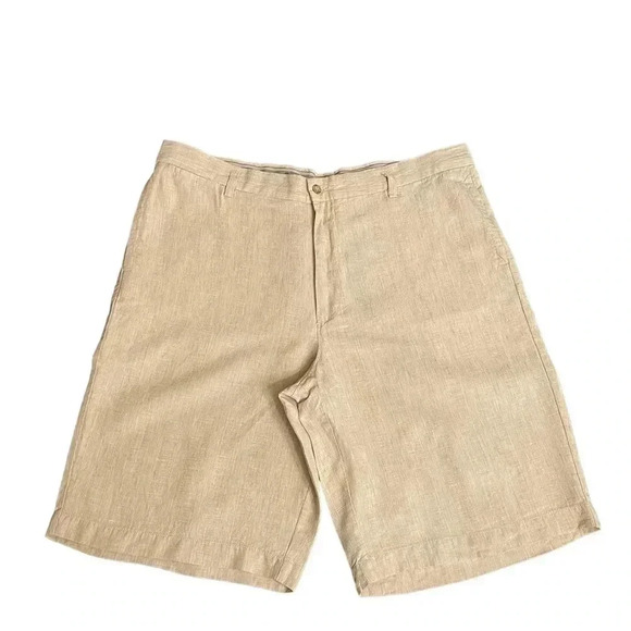 Tommy Bahama Men's Knee Length Linen Silk Light Weight Khaki Shorts size 40 - Picture 1 of 10